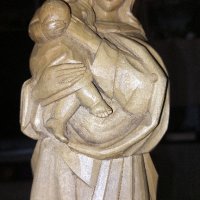 Дървена статуетка Богородица с Младенеца.Отлично състояние, снимка 6 - Статуетки - 43339091