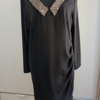 Официална черна рокля 42/L Нова, снимка 1 - Рокли - 37004784