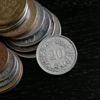 Монета - Швейцария - 20 рапен | 1962г.; серия B, снимка 1 - Нумизматика и бонистика - 28641827