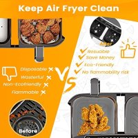 Нови 2 броя силиконова кошница тава за въздушен фритюрник Air Fryer, снимка 4 - Други - 40245865