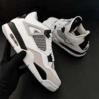 Нови Оригинални Обувки Nike Air Jordan Retro 4 Military White Black Бели Маратонки Кецове Размер 42 , снимка 2 - Кецове - 39713455