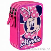 НЕСЕСЕР С ТРИ ЦИПА MINNIE 2 ПЪЛЕН 0171, снимка 1 - Ученически пособия, канцеларски материали - 32329706