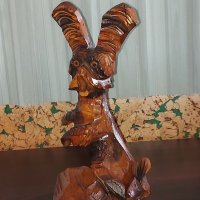 Дърворезбован заек, снимка 6 - Антикварни и старинни предмети - 40510541