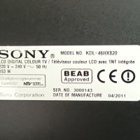 Sony KDL-46HX820 с дефектен екран-1-883-917-11/1-883-754-11/1-883-893-11/SSL4055_2E4A/LSY460HQ01, снимка 4 - Части и Платки - 43816020