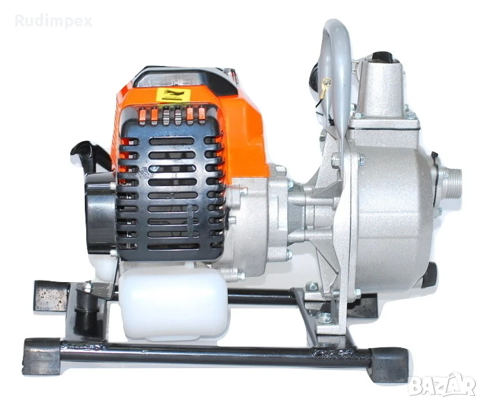 Бензинова Водна помпа за поливане и отводняване - 1 цол - двутактов двигател 52 куб.см - 1.65kW - де, снимка 1