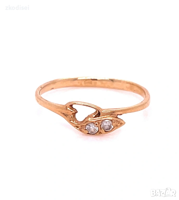 Златен дамски пръстен 1,01гр. размер:53 14кр. проба:585 модел:35501-6, снимка 1