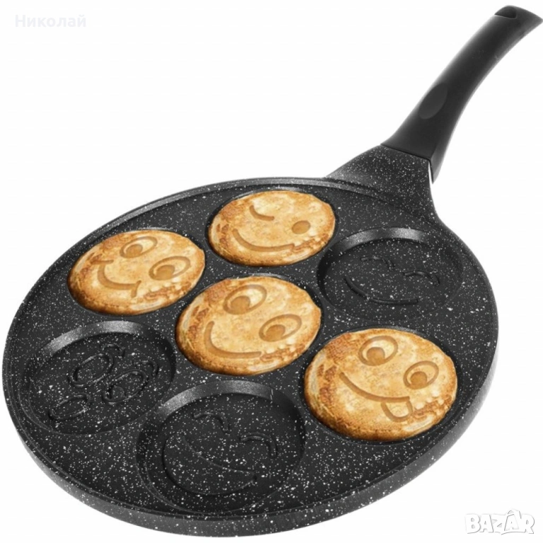 Тиган за палачинки с форми на емотикони – перфектен за весела и вкусна закуска., снимка 1