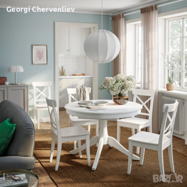 Комплект маса и 4 стола IKEA ROSENTORP (само комплект), снимка 1