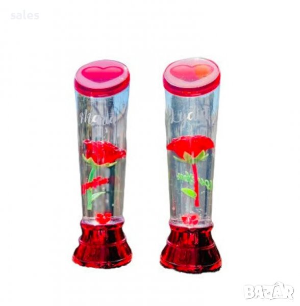 Танцуваща роза в стъкленица с LED светлина, снимка 1