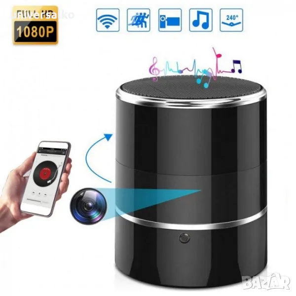 Скрита WIFI камера в Bluetooth колонка, високоговорител Full HD, снимка 1