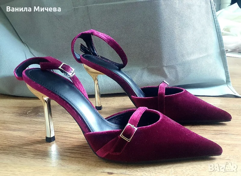 Дамски официални обувки от кадифе, снимка 1