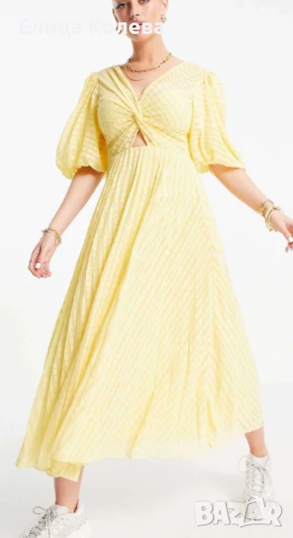 Asos ефектна рокля в жълто размер М/40, снимка 1
