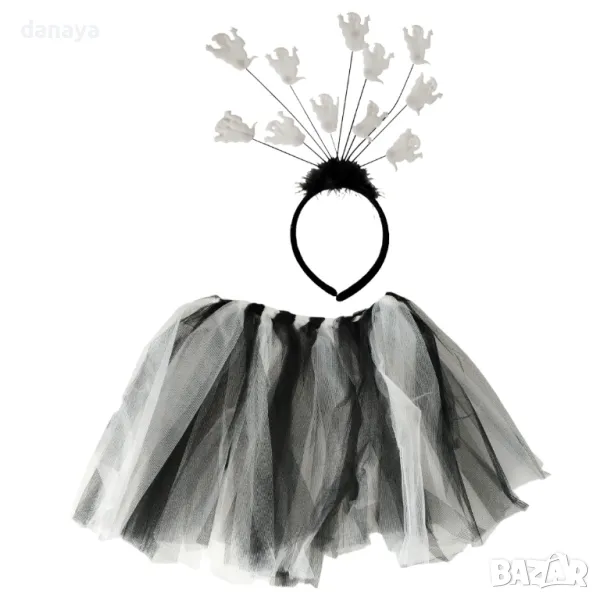 5222 Хелоуин комплект пола от ресни с диадема духчета, снимка 1