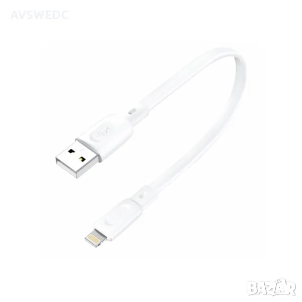 Кабел USB-Lightning 2.4A FONENG 25см бял, снимка 1