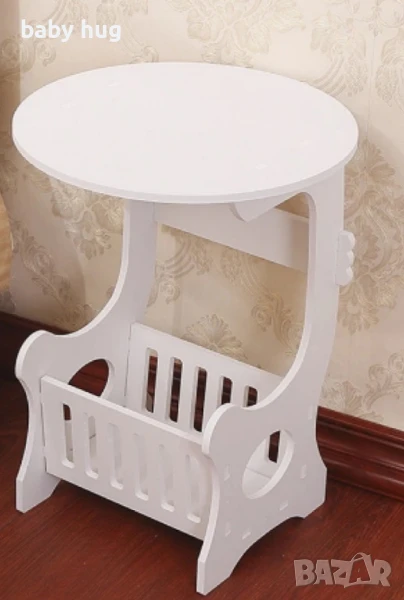 Бяла кръгла масичка, снимка 1