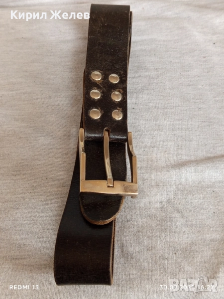Кожен колан с капси здрав красив стилен дизайн 18400, снимка 1