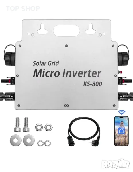 Инвертор 800 W - Инвертор IP65 с WLAN приложение за 2 соларни модула, снимка 1