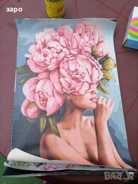 картини дамата с божурите, снимка 1