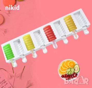 8 малки ескимо маршмелоу сладолед Popsicle Попсикъл молд силиконова форма калъп за направа десерти, снимка 1