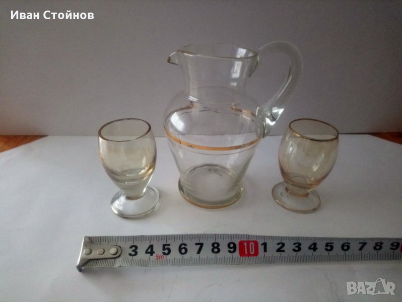Стара стъклена кана, снимка 1