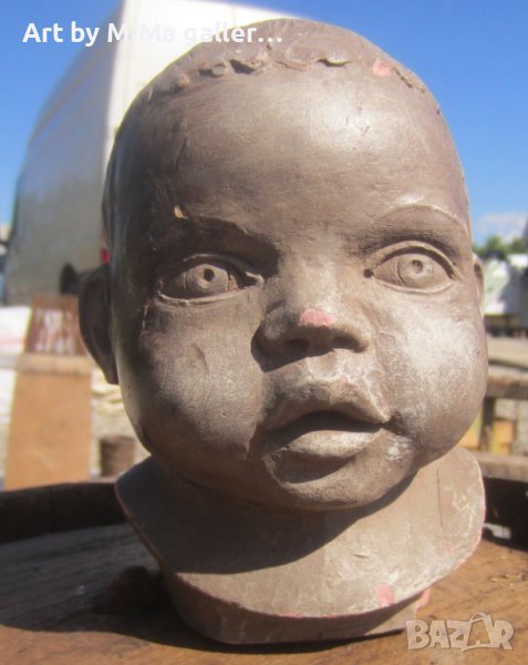 Бебе реалистична глава автор скулптура фигура пластика бюст, снимка 1