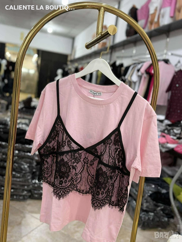 Дамска тениска с дантела , снимка 1