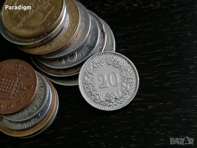 Монета - Швейцария - 20 рапен | 1962г.; серия B, снимка 1