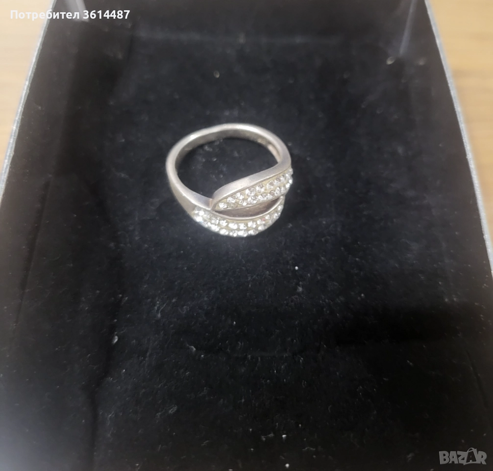Сребърен пръстен с камъни, снимка 1