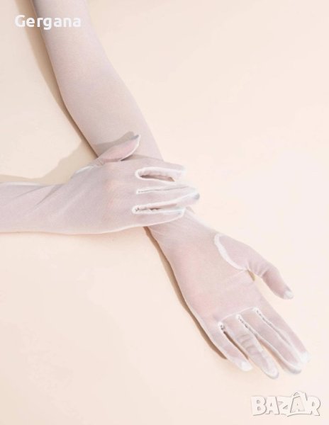 бели ръкавици от тюл, снимка 1