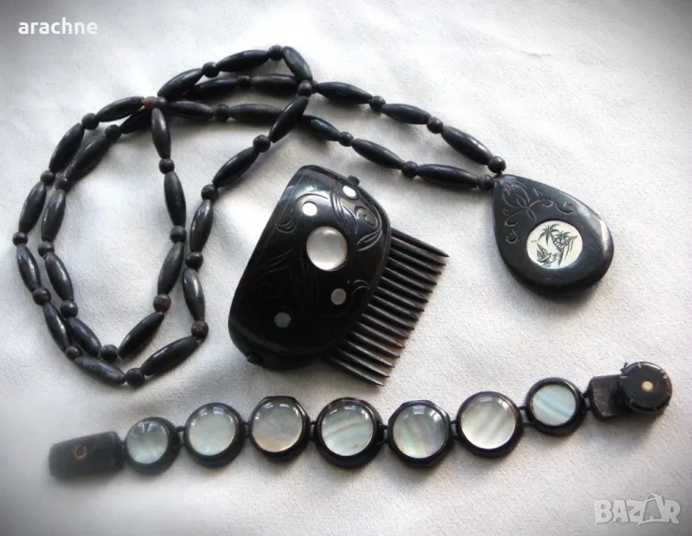 Изключителен индонезийски комплект от рог на воден бивол, снимка 1