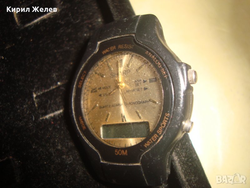 SHARP quartz Alarm chronograph ОРИГИНАЛЕН ЯПОНСКИ КВАРЦОВ ВИНТИДЖ ЧАСОВНИК ШАРП ХРОНОГРАФ 21917, снимка 1