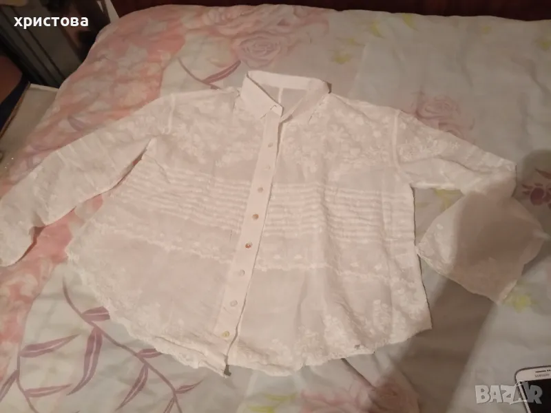 Бяла риза с бродерия, снимка 1