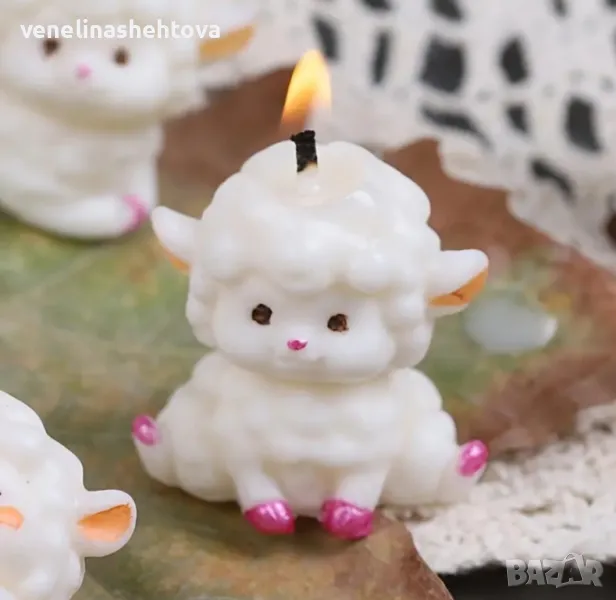 3D Малко агънце Силиконов молд форма за свещи гипс сапун , снимка 1