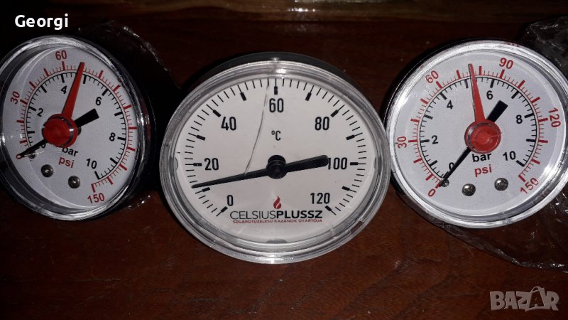 Манометър и термометър за котли и други цели чисто нови, снимка 1