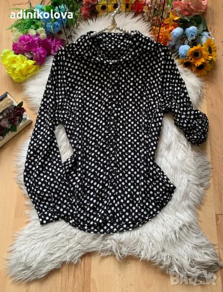 Памучна риза на точки, снимка 1