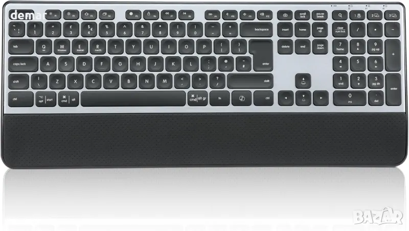 CITLLA K9100 Безжична Bluetooth клавиатура, Пълноразмерна с опора за китката, 3-степенна подсветка, снимка 1