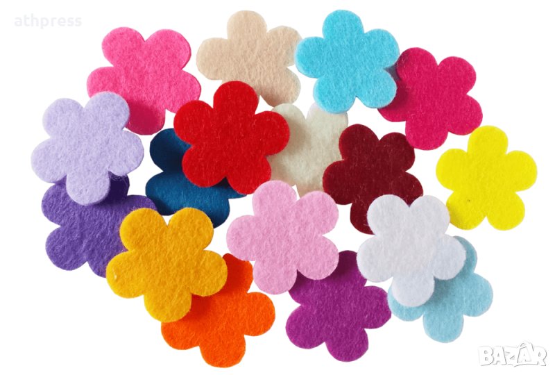 Фигурки от филц 1 мм и 2 мм Цвете микс цветове, снимка 1