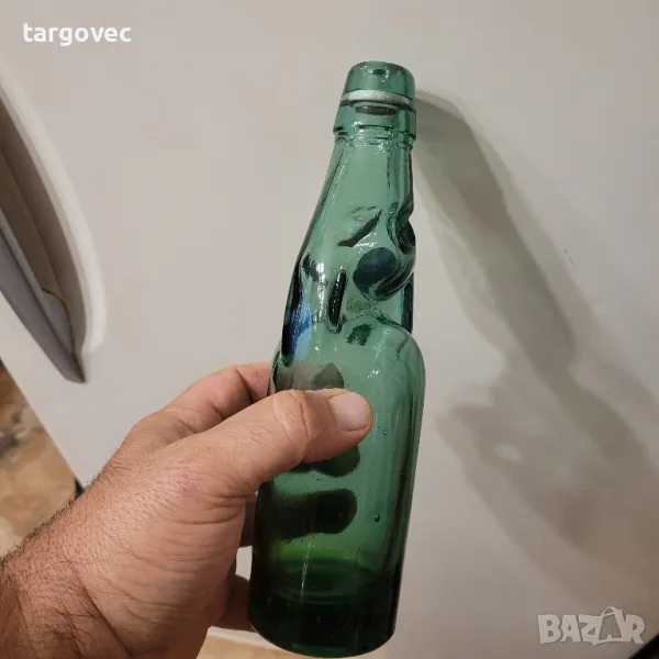 уникално стъклено шише с топче, снимка 1