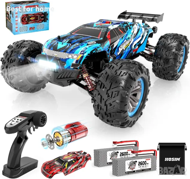 Супер бърза голяма кола Hosim X07 с безчетков  мотор 2847 , снимка 1