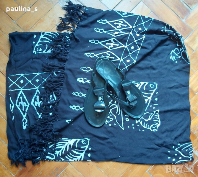 Сет за плаж от саронг / парео и джапанки 37 номер , снимка 1