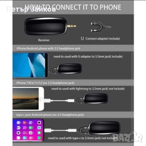 UHF безжичен микрофон за смартфон и камера, снимка 3 - Друга електроника - 40311235