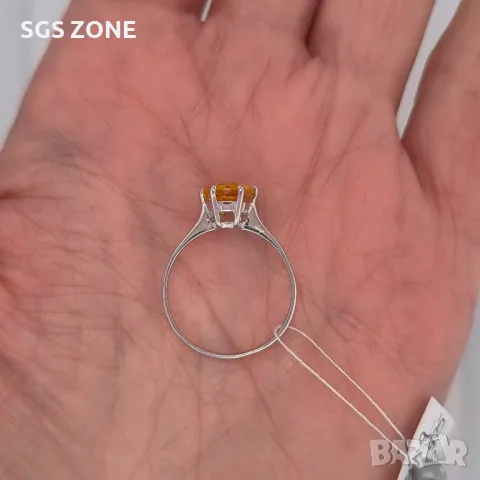 Сребърен Пръстен с Топаз, Аметист, Цитрин, Период , снимка 6 - Пръстени - 50311297