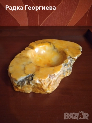 Ретро пепелник- естествен камък, снимка 3 - Антикварни и старинни предмети - 52103598