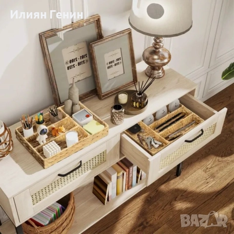 HOMCOM Комплект от 2 кошници за съхранение с отделения, снимка 9 - Други - 51576778