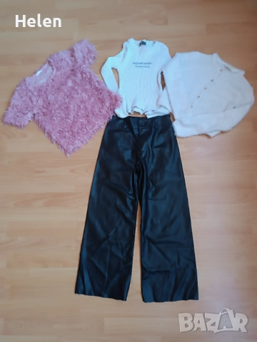 Лот кожен панталон Зара, блузки и жилетка 