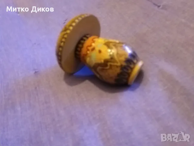 Дървена солница от соца Н-70мм и фи горе-82мм и долу-43мм, снимка 3 - Декорация за дома - 49105847