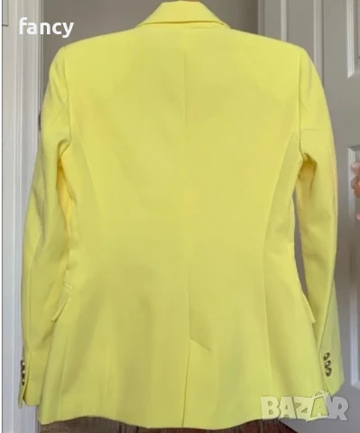 Вталено жълто сако Zara, снимка 5 - Сака - 50611514