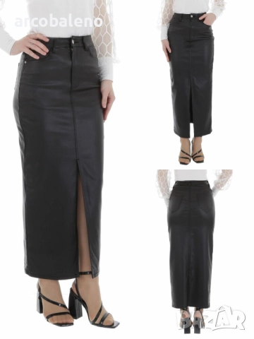 Дамска дълга пола от еко кожа, 4цвята , снимка 5 - Поли - 52506812