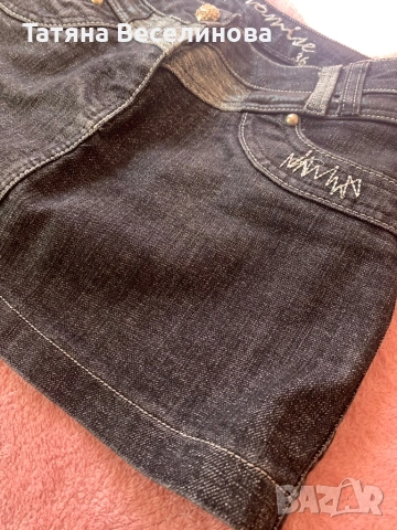 Брокатена дънкова пола, снимка 4 - Поли - 53056657