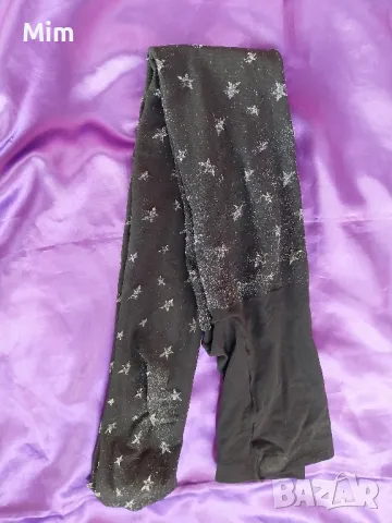 М/ХL Черен чорапогащник на звезди с брокатени сребристи нишки , снимка 4 - Бельо - 48363147